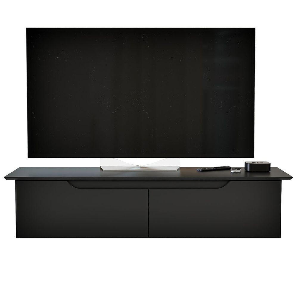 Rack Aparador Suspenso Flex Com 2 Portas Flop Preto - 9