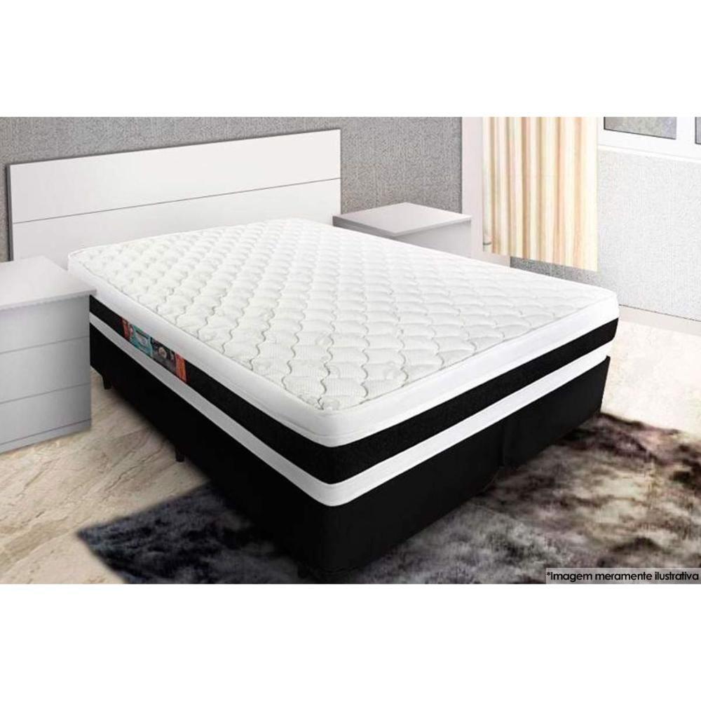 Cama Box Casal: Colchão Espuma Castor D45 Black e White Double Face + Base CRC Suede Brown(138x188) - 5