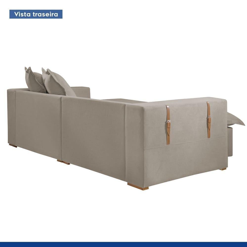 Sofá Cama Retrátil E Reclinável Arizona Veludo Bege Claro 2,40m - 8