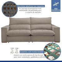 Sofá Retrátil E Reclinável Martinho Veludo Bege Claro 2,30m - 6