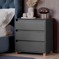 Mini Cômoda Para Quarto 3 Gavetas Prisma Preto