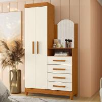 Guarda-roupa Solteiro Com Cômoda Capri 2 Portas Cinamomo/off White - 6