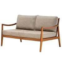 Sofá évora Ozki 140 Cm Madeira Eucalipto Cedro Tecido Cinza Corda Redonda Rami - 1