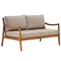 Sofá évora Ozki 140 Cm Madeira Eucalipto Cedro Tecido Cinza Corda Redonda Rami - 2