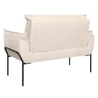 Sofá Namoradeira Base Metal Preta Reforçada Tecido Suede Bege - 6