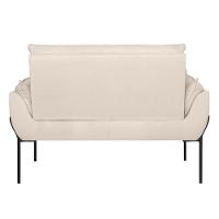 Sofá Namoradeira Base Metal Preta Reforçada Tecido Suede Bege - 7