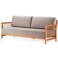 Sofá Los Ozki 240 Cm Madeira Eucalipto Cedro Tecido 430c Corda Redonda Canela - 1