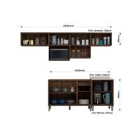 Cozinha Compacta 7 Peças Sem Tampo E Com Nicho Micoondas Lun Nogueira Dourado/cinammon - 8