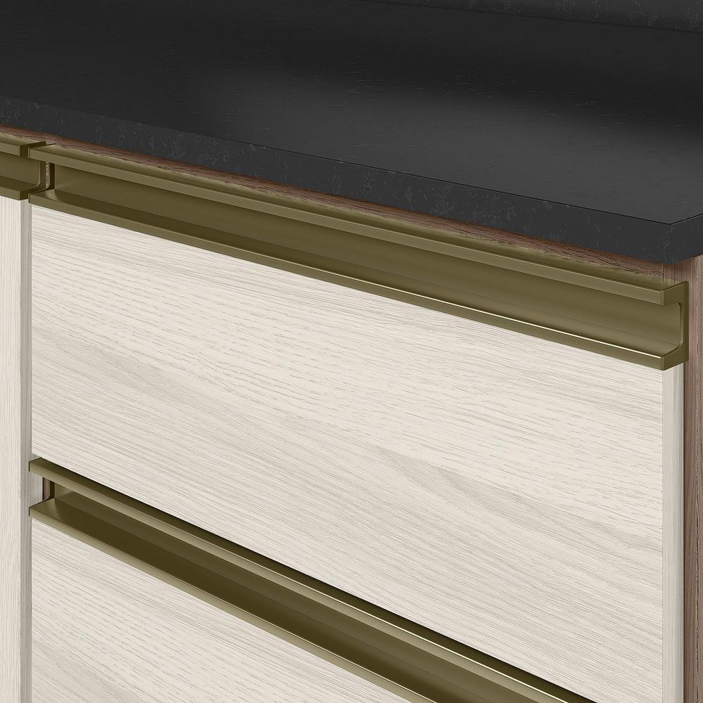 Armario Aereo E Balcao 1 Porta 4 Gavetas 40cm Mdf Kali Nicioli Carvalho Toq Bianco Toq - 5