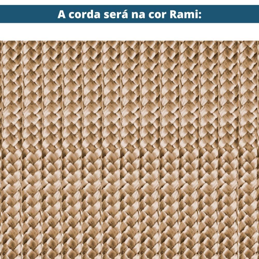 Sofá Odara Ozki 210 Cm Madeira Eucalipto Cedro Tecido Composê Bege E Verde Corda Redonda Rami - 9