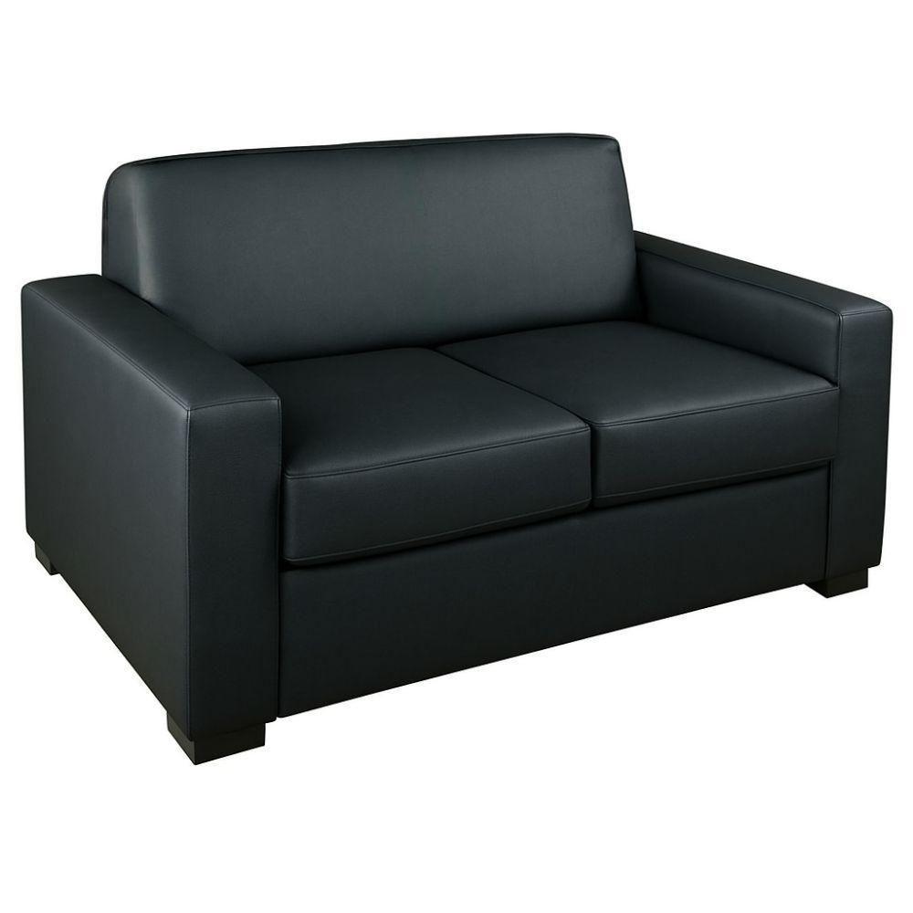 Sofá Basic 2 Lugares Couro Preto 1,50 M - 1