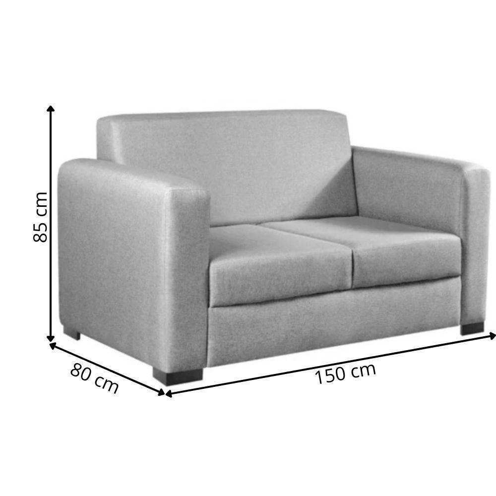 Sofá Basic 2 Lugares Couro Preto 1,50 M - 5