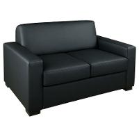 Sofá Basic 2 Lugares Couro Preto 1,50 M - 1