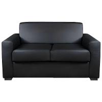 Sofá Basic 2 Lugares Couro Preto 1,50 M - 2