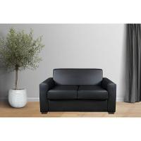 Sofá Basic 2 Lugares Couro Preto 1,50 M
