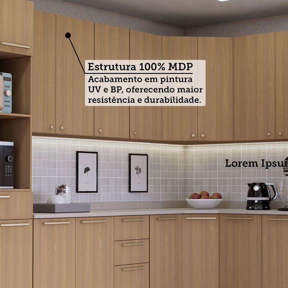 Cozinha Completa 6 Pçs Espaço Micro-ondas, Ilha, Tampo 347cm Freijó/freijó Brasil - 5