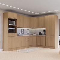Cozinha Completa 6 Pçs Espaço Micro-ondas, Ilha, Tampo 347cm Freijó/freijó Brasil - 1