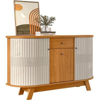 Buffet Aparador 3 Portas E 1 Gaveta 100% Mdp Brianza Cinamomo/off White