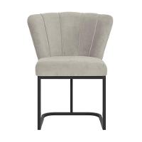 Kit 4 Cadeiras Jantar Flor Mesa Cozinha Reforçada Base Metal Preta Bege - 5