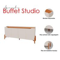 Aparador Para Sala Buffet Studio 1.6 Off White Nature - Imcal