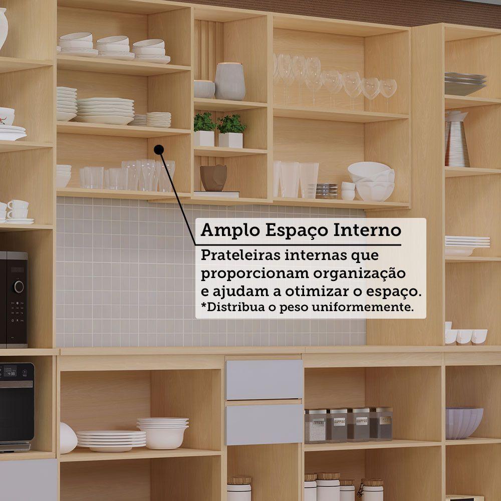 Cozinha Completa 6 Pç Torre Tampo 310cm Aura Luciane Móveis Carvalho/cinza Cristal - 10