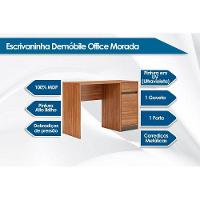 Mesa Escrivaninha Casal Office Morada C/ 1 Porta E 1 Gaveta Branco - Demóbile - 2