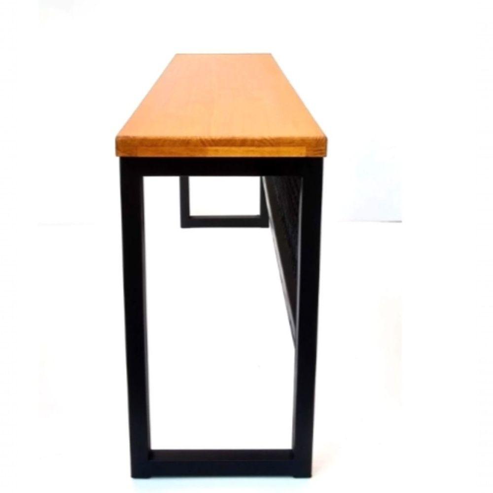 Aparador Com Grade Aço Ferro Metal Robusto Cor Preto Mdf Claro Estilo Industrial Ap-04 - 3