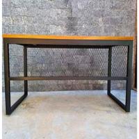 Aparador Com Grade Aço Ferro Metal Robusto Cor Preto Mdf Claro Estilo Industrial Ap-04 - 2