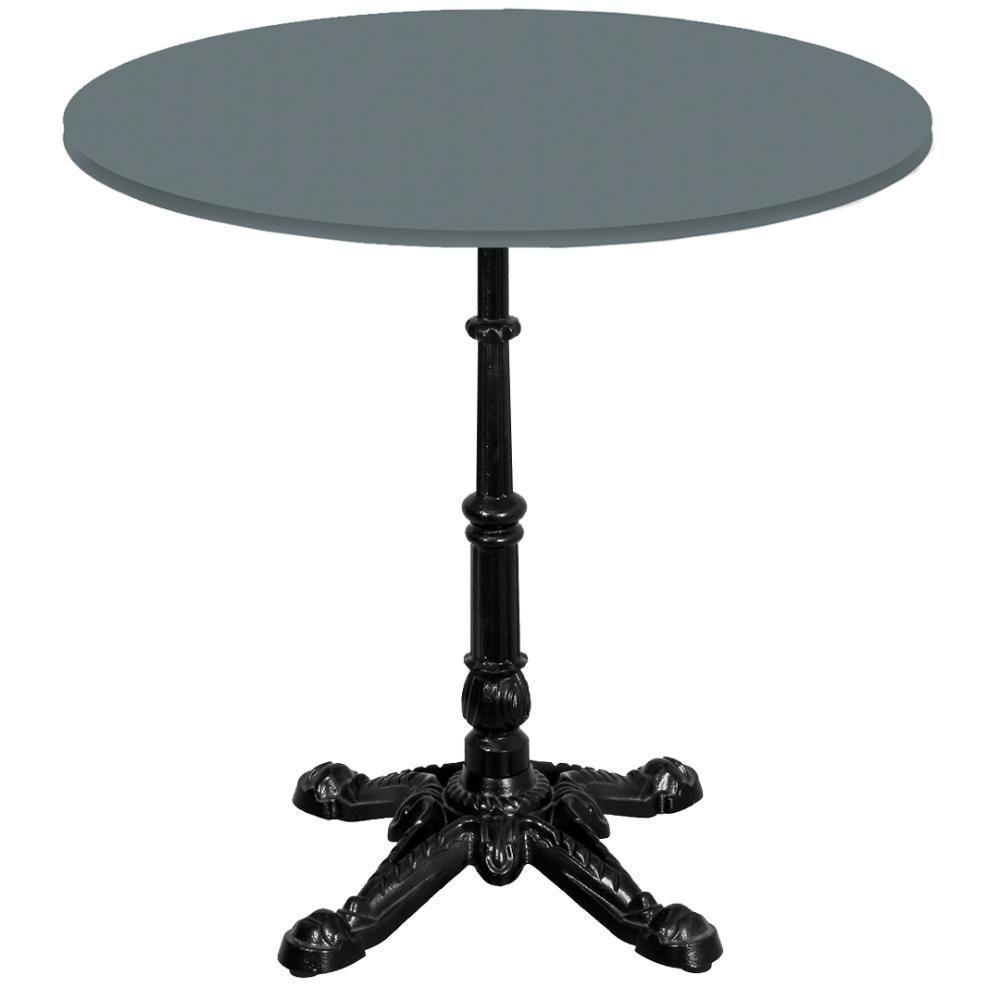 Base De Mesa Apus Em Ferro Preto 75 Cm (alt) Tampo Mdp Redondo Grafito 80 Cm (larg) X 2,5 Cm (alt) - 1