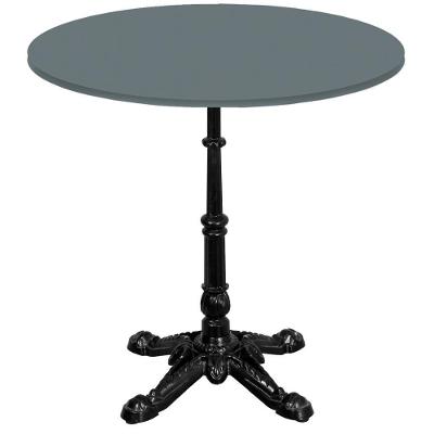 Base De Mesa Apus Em Ferro Preto 75 Cm (alt) Tampo Mdp Redondo Grafito 80 Cm (larg) X 2,5 Cm (alt)