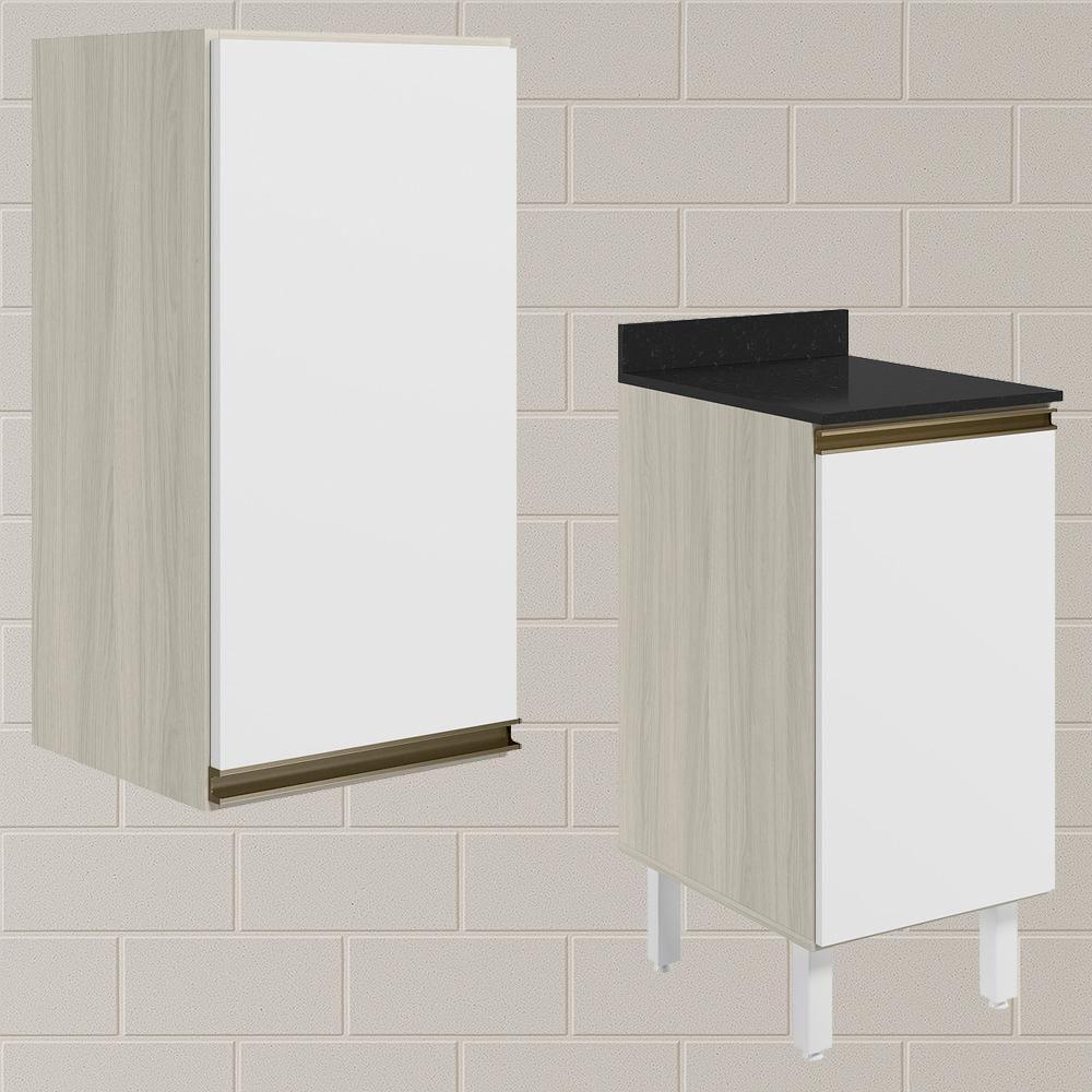 Armario Aereo Balcao 1 Porta 40cm Mdf Kali Nicioli Bianco Toq Branco Uv - 2