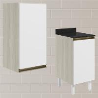 Armario Aereo Balcao 1 Porta 40cm Mdf Kali Nicioli Bianco Toq Branco Uv - 2