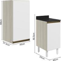Armario Aereo Balcao 1 Porta 40cm Mdf Kali Nicioli Bianco Toq Branco Uv - 3