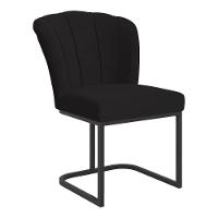 Cadeira Jantar Flor Mesa Cozinha Reforçada Base Metal Preta Preto - 3