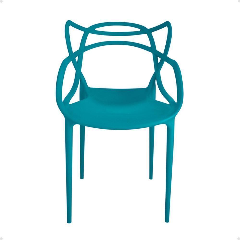 Kit 16 Cadeiras De Jantar Allegra Design Empilhável - Turquesa - 4