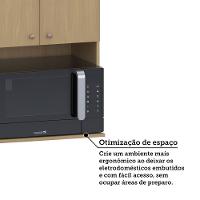 Armário Aéreo 60cm Com Nicho Para Microondas 2 Portas Classi Freijó/freijó Brasil - 6