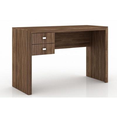 Mesa Escrivaninha em l Juvenil Me-4123 2 Gavetas MDF 117cm Marrom com Prateleira