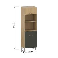 Paneleiro 70cm 3 Portas 1 Gaveta Com Espaço Para Micro-ondas Freijó/freijó Brasil/verde Amalfi - 3