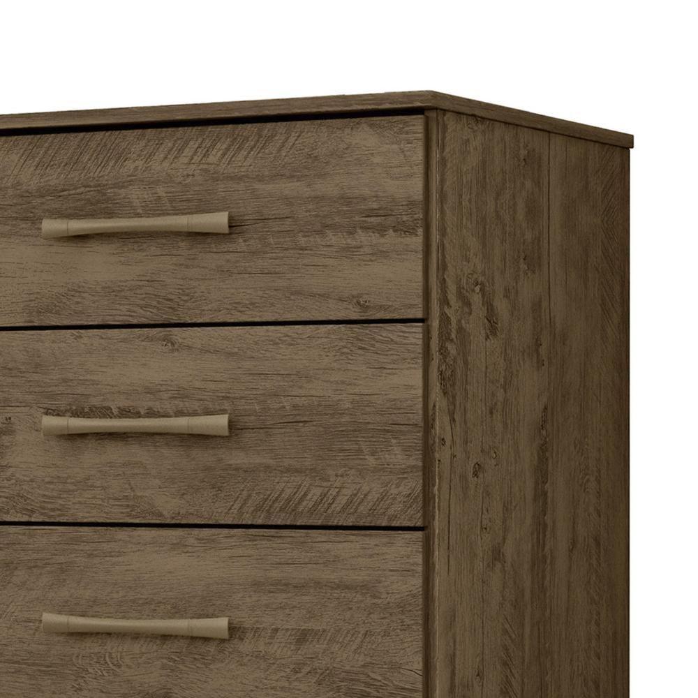 Cômoda Para Quarto 61cm Com 4 Gavetas Miriad Castanho Wood Z17 - Mpozenato - 5
