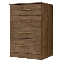 Cômoda Para Quarto 61cm Com 4 Gavetas Miriad Castanho Wood Z17 - Mpozenato - 1