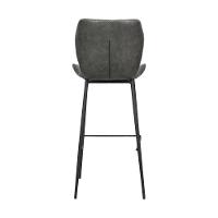 Kit 3 Banquetas Alta Com Encosto Para Bancada Cozinha Penha R02 Sintético Cinza Grafite - Mpozenato - 7