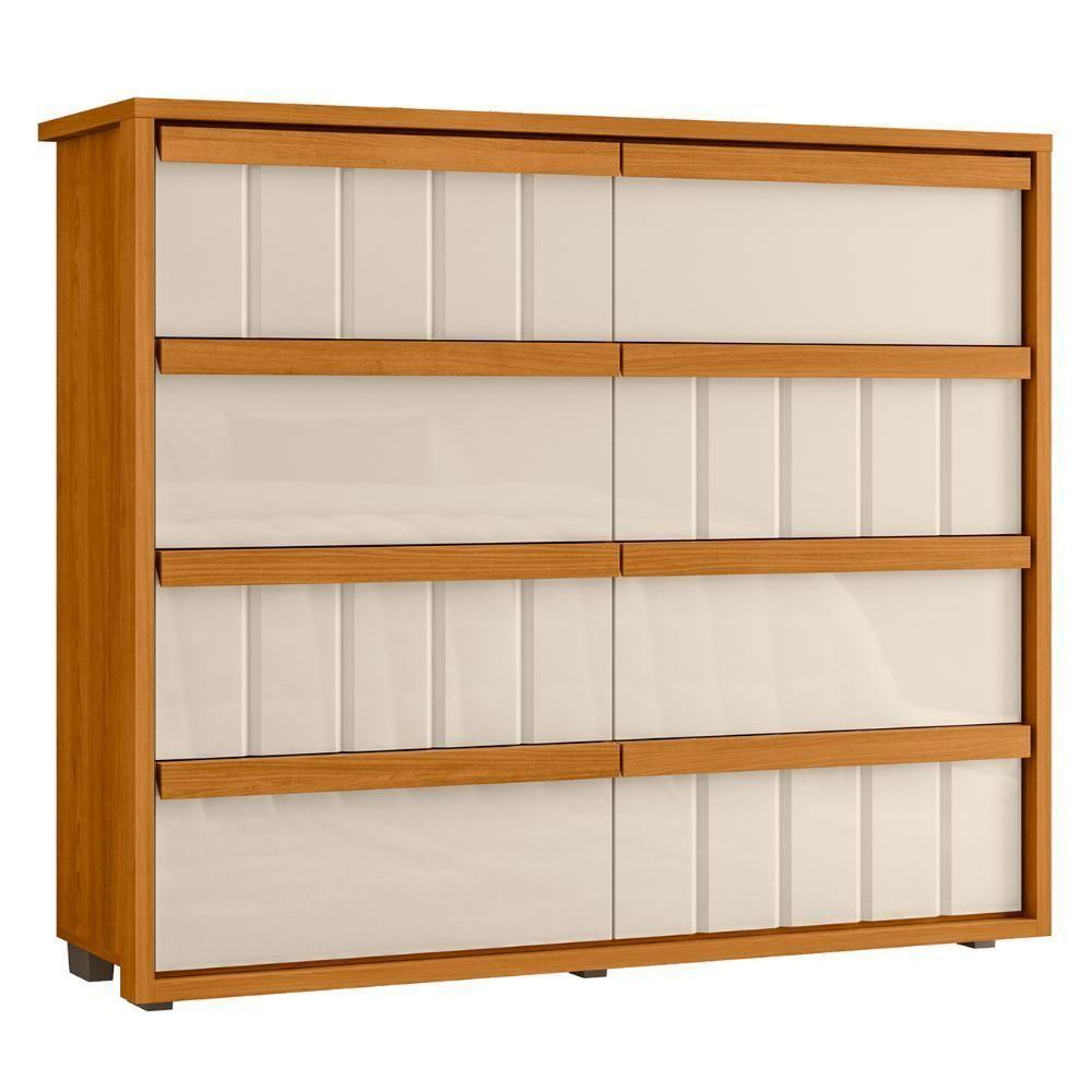 Cômoda Para Quarto Com 8 Gavetas 136cm Avila Off/cinamomo Z10 - Mpozenato - 1