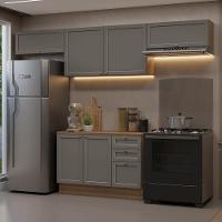 Armário De Cozinha Completa 280 Cm Vik Madesa 01 Rustic/cinza - 1
