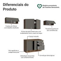 Armário De Cozinha Completa 280 Cm Vik Madesa 01 Rustic/cinza