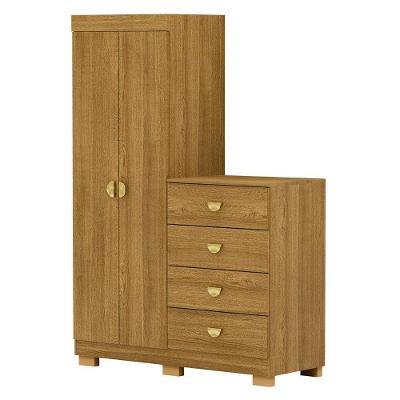 Guarda Roupa Cômoda 4 Gavetas 120cm Cristal Nature - Vila Rica