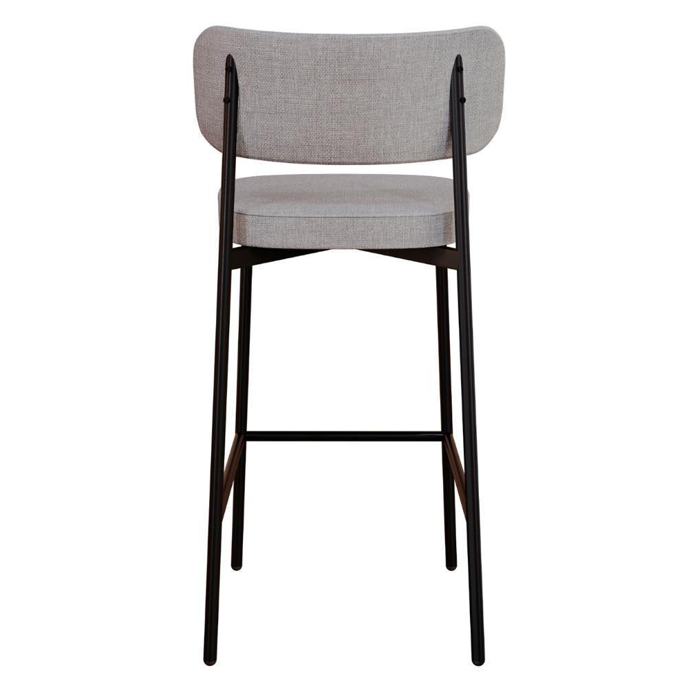 Banqueta Alta Bar Estofada Kit 2 Ella M25 Linho Cinza Cl/marrom - Mpozenato - 7