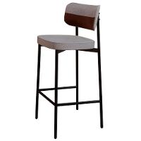 Banqueta Alta Bar Estofada Kit 2 Ella M25 Linho Cinza Cl/marrom - Mpozenato - 5