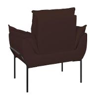 Kit 02 Poltronas + Namoradeira Reforçada Opala Metal Preto Marrom - 8