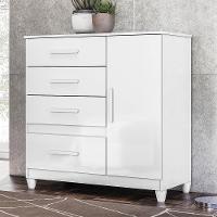 Cômoda Para Quarto 98cm Com 4 Gavetas Baco Flex Branco Z17 - Mpozenato - 2
