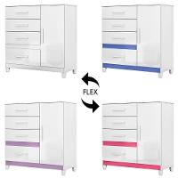 Cômoda Para Quarto 98cm Com 4 Gavetas Baco Flex Branco Z17 - Mpozenato - 5